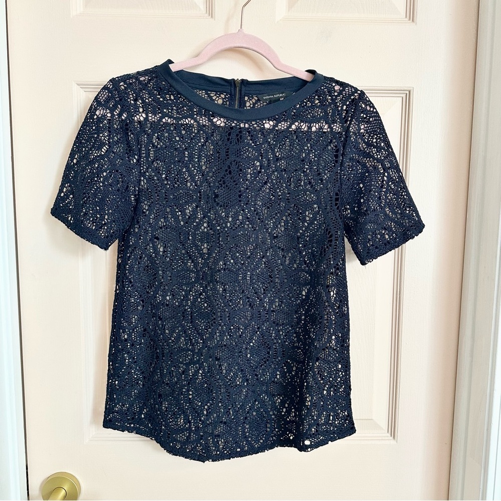 Blue lace banana republic top